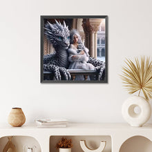 Load image into Gallery viewer, Diamond Painting - Full Round - Leopard dragon and girl (50*50CM)