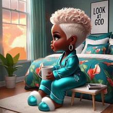 Load image into Gallery viewer, Diamond Painting - Full Round - Sitting woman (40*40CM)