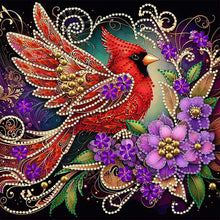 Load image into Gallery viewer, Diamond Painting - Partial Special Shaped - Red cardinal flower (30*30CM)
