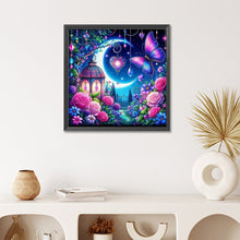 Load image into Gallery viewer, Diamond Painting - Full Round - Moon and butterfly at night (50*50CM)