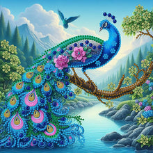 Load image into Gallery viewer, Diamond Painting - Partial Special Shaped - Garden peacock (30*30CM)