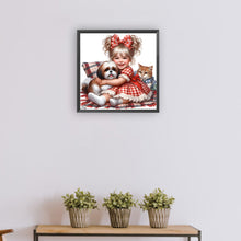 Load image into Gallery viewer, Diamond Painting - Full Round - Girl and cute pet (30*30CM)