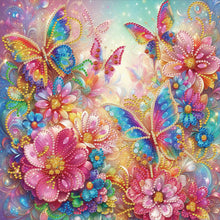 Load image into Gallery viewer, Diamond Painting - Partial Special Shaped - Butterfly and flower (30*30CM)