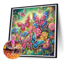Load image into Gallery viewer, Diamond Painting - Partial Special Shaped - Butterfly and flower (30*30CM)