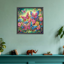 Load image into Gallery viewer, Diamond Painting - Partial Special Shaped - Butterfly and flower (30*30CM)