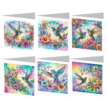 Load image into Gallery viewer, 6Pcs Special Shape Hummingbird Diamond Painting Card for Family Friends Gift