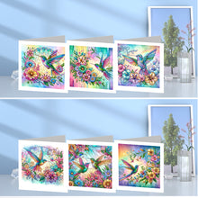 Load image into Gallery viewer, 6Pcs Special Shape Hummingbird Diamond Painting Card for Family Friends Gift
