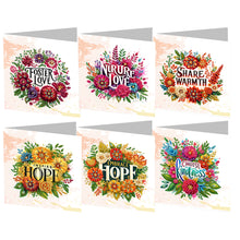 Load image into Gallery viewer, 6Pcs Special Shape Flower Letter Diamond Painting Greeting Card for Friends Gift