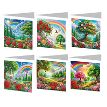 Load image into Gallery viewer, 6Pcs Special Shape Rainbow Garden Diamond Handmade Card for Friends Gift