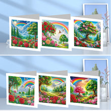 Load image into Gallery viewer, 6Pcs Special Shape Rainbow Garden Diamond Handmade Card for Friends Gift