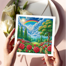 Load image into Gallery viewer, 6Pcs Special Shape Rainbow Garden Diamond Handmade Card for Friends Gift