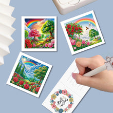Load image into Gallery viewer, 6Pcs Special Shape Rainbow Garden Diamond Handmade Card for Friends Gift