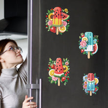 Load image into Gallery viewer, 5Pcs Acrylic Special Shape Fruit Popsicles Fridge Stickers for Car Mailbox Decor
