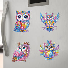 Load image into Gallery viewer, 6Pcs Acrylic Special Shape Owl Diamond Painting Fridge Magnet for Home Decor