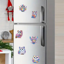 Load image into Gallery viewer, 6Pcs Acrylic Special Shape Owl Diamond Painting Fridge Magnet for Home Decor