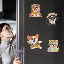 Load image into Gallery viewer, 6Pcs Acrylic Special Shape Dog Diamond Painting Fridge Magnet for Home Decor