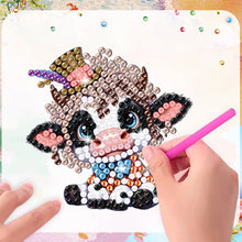 Load image into Gallery viewer, 6Pcs Acrylic Special Shape Animal with Hat Diamond Painting Fridge Magnet