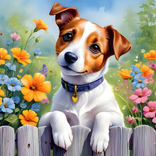 Load image into Gallery viewer, Diamond Painting - Full Round - Dog with Flowers (30*30CM)