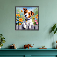 Load image into Gallery viewer, Diamond Painting - Full Round - Dog with Flowers (30*30CM)