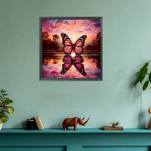 Load image into Gallery viewer, Diamond Painting - Full Round - Butterfly in the Lake (30*30CM)