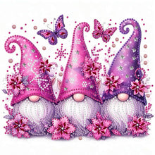 Load image into Gallery viewer, Diamond Painting - Partial Special Shaped - Purple butterfly gnome (30*30CM)