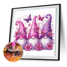 Load image into Gallery viewer, Diamond Painting - Partial Special Shaped - Purple butterfly gnome (30*30CM)