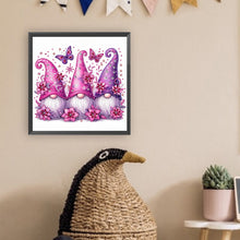 Load image into Gallery viewer, Diamond Painting - Partial Special Shaped - Purple butterfly gnome (30*30CM)