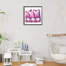 Load image into Gallery viewer, Diamond Painting - Partial Special Shaped - Purple butterfly gnome (30*30CM)