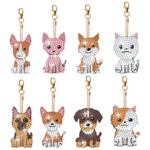 Load image into Gallery viewer, 8Pcs Double Sided Animal Alien Diamond Art Keyring for Home Birthday Party Decor