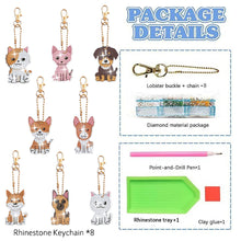 Load image into Gallery viewer, 8Pcs Double Sided Animal Alien Diamond Art Keyring for Home Birthday Party Decor
