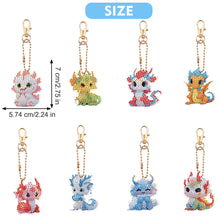 Load image into Gallery viewer, 8Pcs Double Sided Animal Alien Diamond Art Keyring for Home Birthday Party Decor