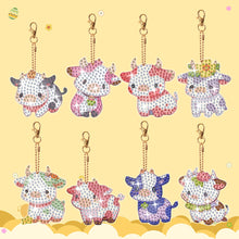 Load image into Gallery viewer, 8Pcs Double Sided Animal Alien Diamond Art Keyring for Home Birthday Party Decor