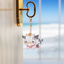 Load image into Gallery viewer, 8Pcs Double Sided Animal Alien Diamond Art Keyring for Home Birthday Party Decor