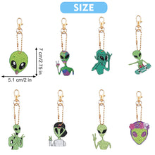 Load image into Gallery viewer, 8Pcs Double Sided Animal Alien Diamond Art Keyring for Home Birthday Party Decor