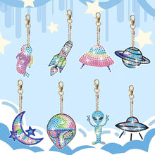 Load image into Gallery viewer, 8Pcs Double Sided Animal Alien Diamond Art Keyring for Home Birthday Party Decor