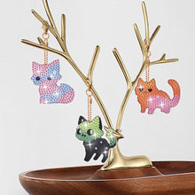 Load image into Gallery viewer, 8Pcs Double Sided Animal Alien Diamond Art Keyring for Home Birthday Party Decor