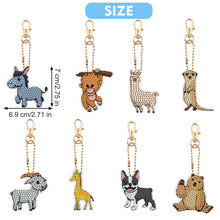 Load image into Gallery viewer, 8Pcs Double Sided Animal Alien Diamond Art Keyring for Home Birthday Party Decor