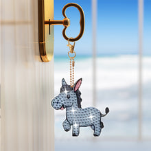 Load image into Gallery viewer, 8Pcs Double Sided Animal Alien Diamond Art Keyring for Home Birthday Party Decor