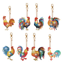 Load image into Gallery viewer, 8Pcs Double Sided Animal Alien Diamond Art Keyring for Home Birthday Party Decor