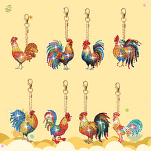 Load image into Gallery viewer, 8Pcs Double Sided Animal Alien Diamond Art Keyring for Home Birthday Party Decor