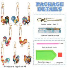 Load image into Gallery viewer, 8Pcs Double Sided Animal Alien Diamond Art Keyring for Home Birthday Party Decor