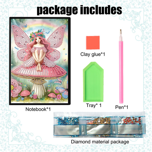 Elf Fairy Special Shaped 50 Pages Diamond Painting Diary Book A5 for Adults Kids