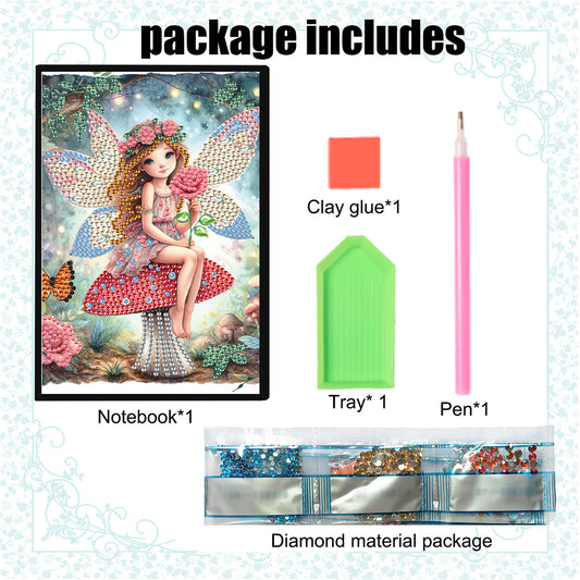 Elf Fairy Special Shaped 50 Pages Diamond Painting Diary Book A5 for Adults Kids