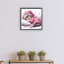 Load image into Gallery viewer, Diamond Painting - Full Round - Sleeping kitten (30*30CM)