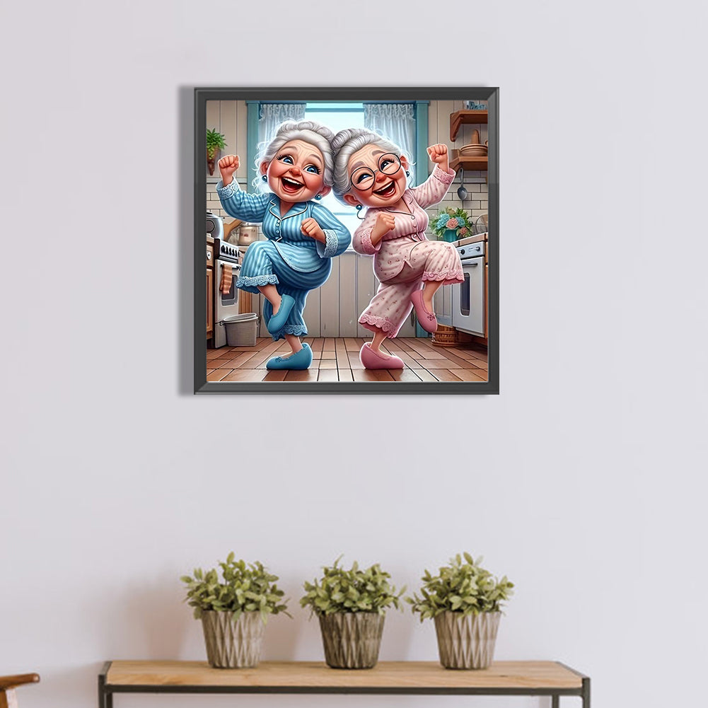 Diamond Painting - Full Round - Funny old lady (40*40CM)