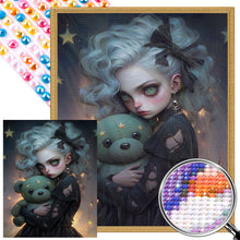 Load image into Gallery viewer, AB Diamond Painting - Full Round - Girl holding a teddy bear (40*50CM)