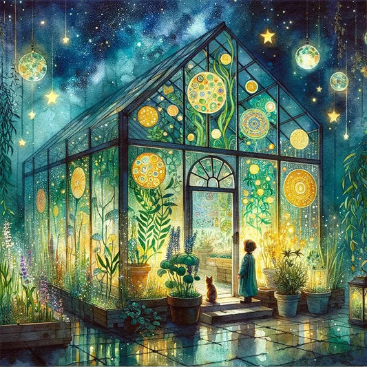 AB Diamond Painting - Full Round - Flower room at night (40*40CM)