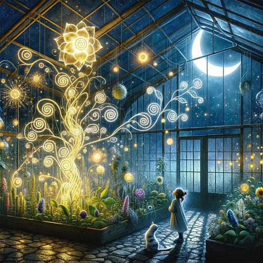 AB Diamond Painting - Full Round - Flower room at night (40*40CM)