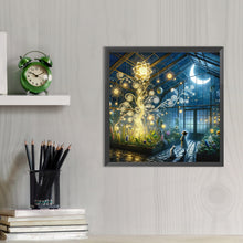 Load image into Gallery viewer, AB Diamond Painting - Full Round - Flower room at night (40*40CM)