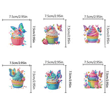 Load image into Gallery viewer, 6Pcs Acrylic Special Shape Cake And Butterfly Diamond Painting Fridge Magnet